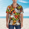 thumbnail image 1 of Xecao Sloth on the Branch print Hawaiian shirt - a stylish short-sleeve button-down for men, perfect for casual beach and tropical outings., 1 of 9