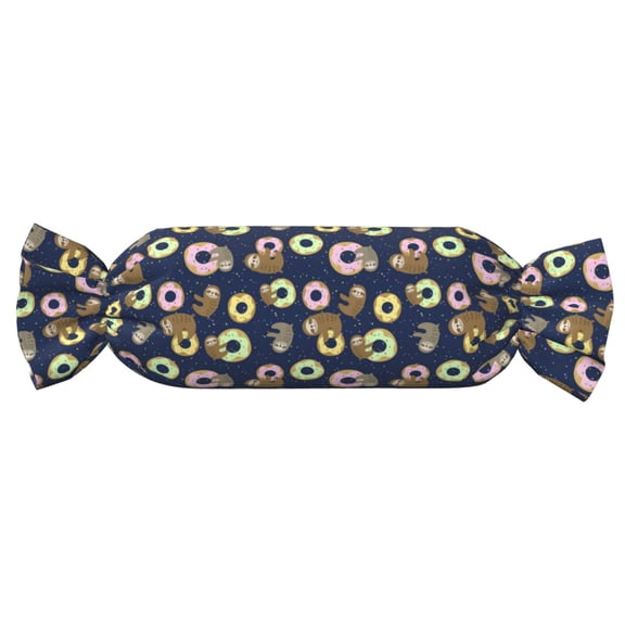 Xecao Sloth with Donuts Print+Candy-Inspired Plush Pillow for Men Women Suitable for Beds, Sofas, Game Rooms Drawstring Closure