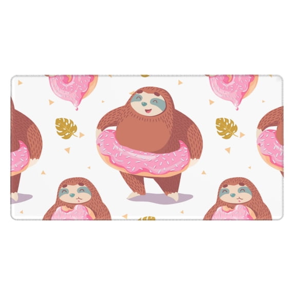 Xecao Sloth with Donuts1 for Waterproof Mouse Pad - Extended Contour Mouse Mat, Large Gaming Mousepad Laptop Keyboard Mat with Non-Slip Rubber Base