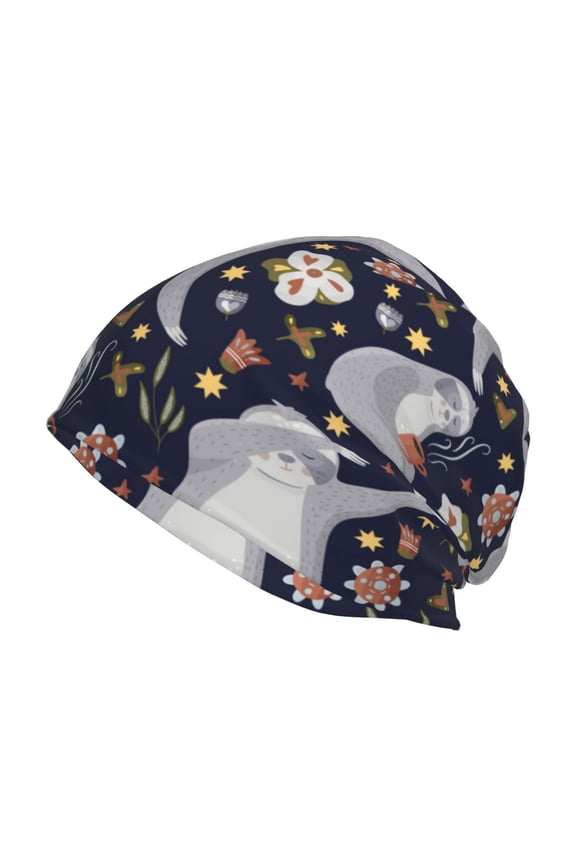 Sloths Dancing Print Knit Hat,Winter Beanie for Men Women, Beanie Soft Warm Ski Stocking Cuffed Cap