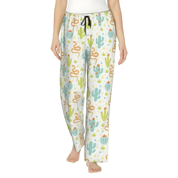 Xecao Snake And Cactus Women's Straight Lounge Pajama Pants: The Epitome of Relaxed Sleepwear