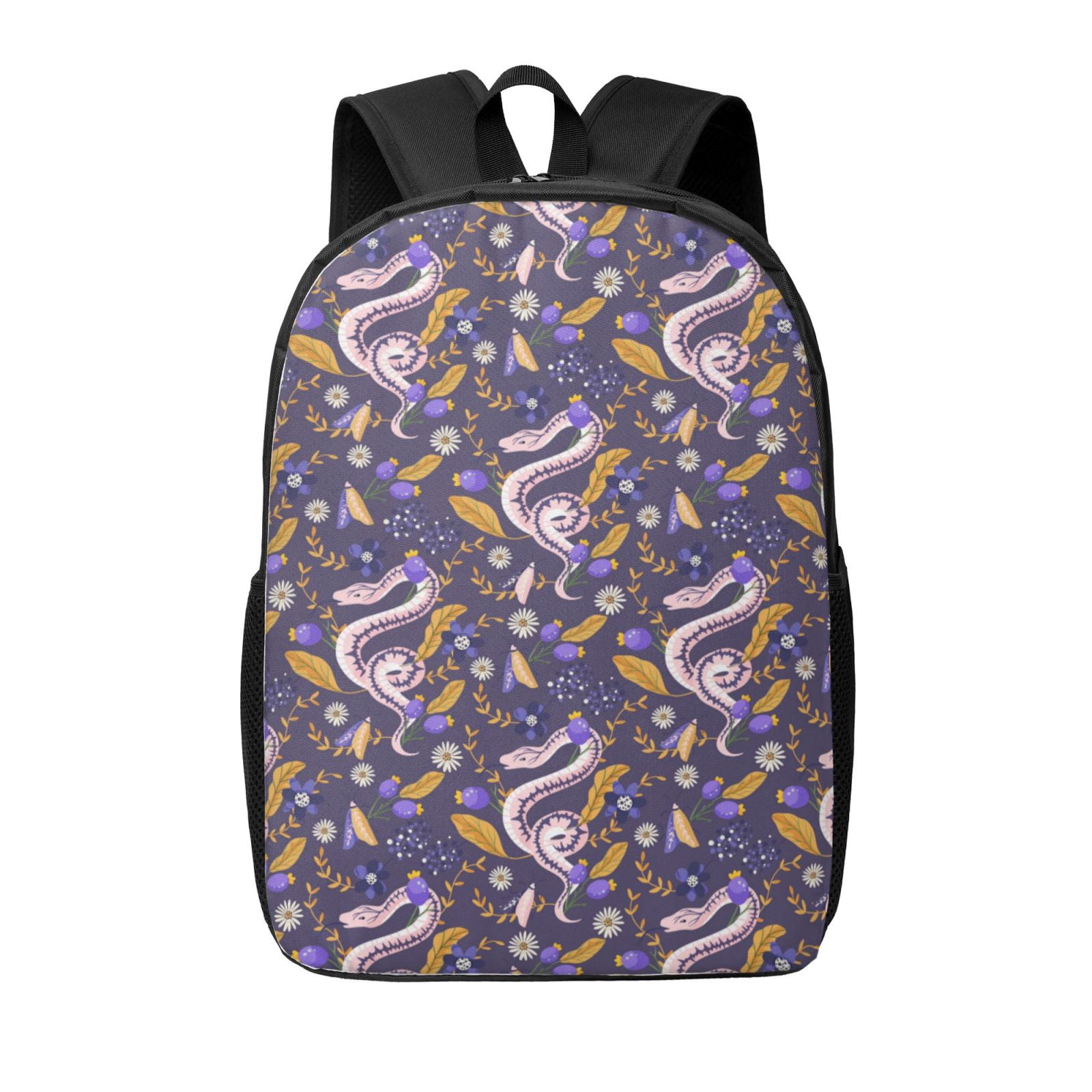 Xecao Snake And Floral print Travel Backpack, Large Computer Backpack ...