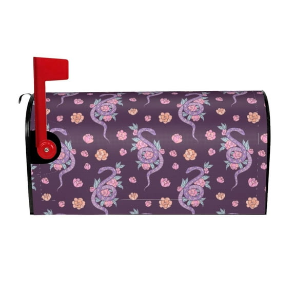 Xecao Snake And Flower for Mailbox Cover with Magnetic Strips, Waterproof and Sunscreen, Adds a Decorative Touch to Your Garden Yard.