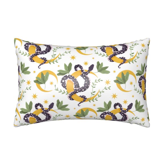 Xecao Snake And Moon Pattern Satin Pillowcases for Hair and Skin, Luxurious and Silky Pillow Cases with Envelope Closure, 20x30 Inches