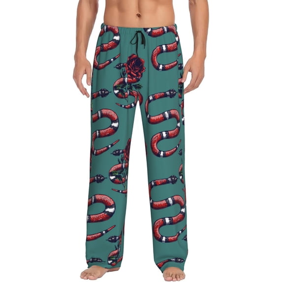 Xecao Snake And Rose Men's Straight Lounge Pajama Pants: The Ultimate in Comfortable Sleepwear