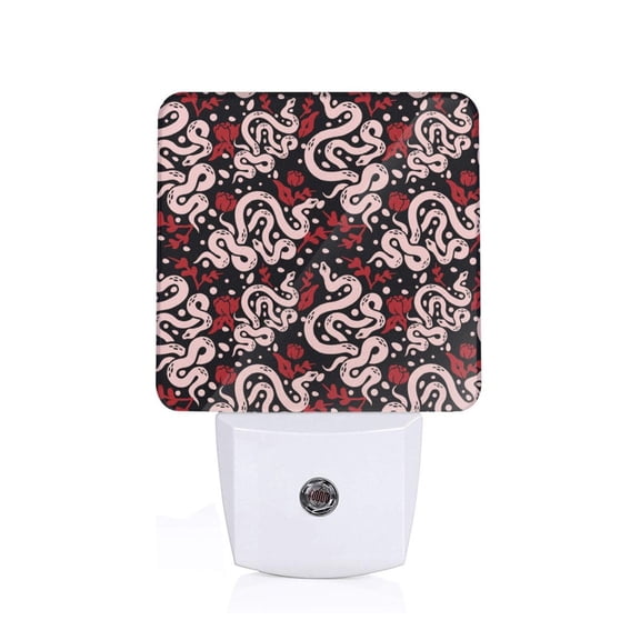 Xecao Snake And Rose for Night Light - a Wall-mounted LED Fixture with A Dusk-to-dawn Sensor, Ideal for Bedrooms, Bathrooms, Hallways, and Kitchens-US