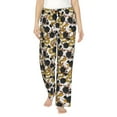 thumbnail image 1 of Xecao Snake And Rose Women's Straight Lounge Pajama Pants: The Epitome of Relaxed Sleepwear, 1 of 9