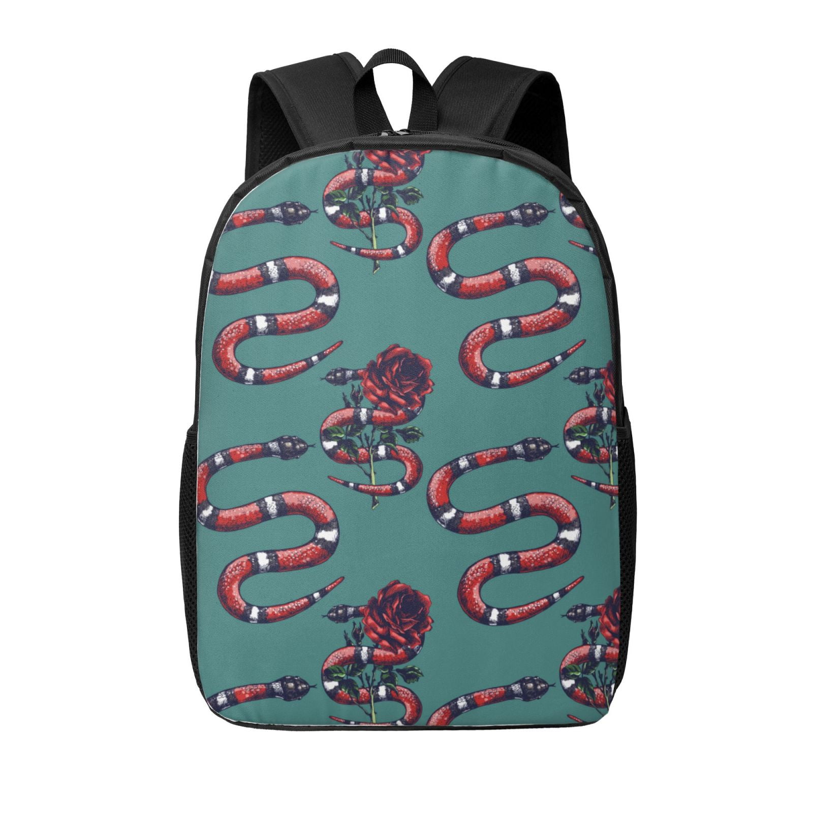 Xecao Snake And Rose print Travel Backpack, Large Computer Backpack for ...