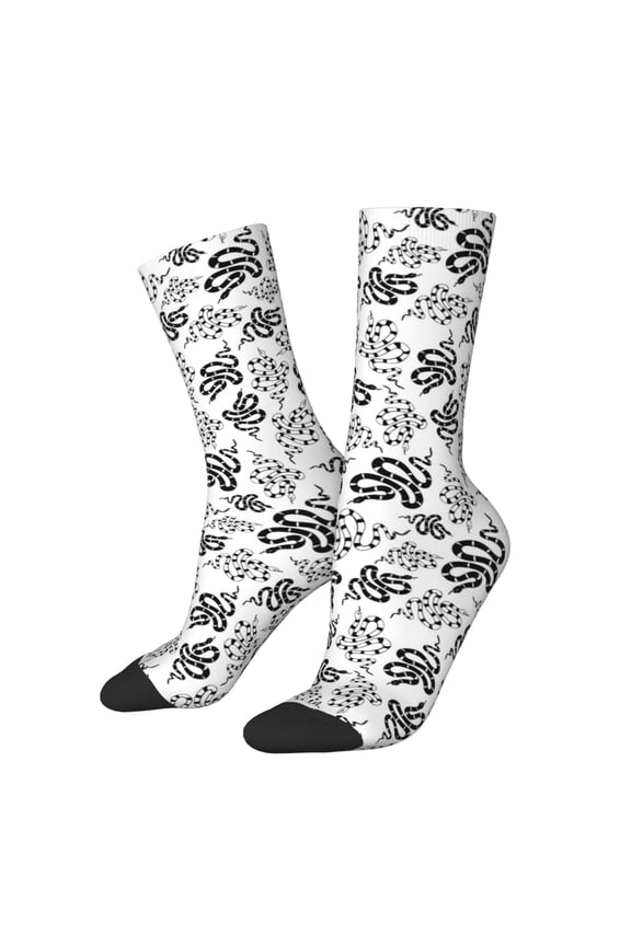 Snake Pattern Sport Socks for Women and Men Crew Socks Sporty Calf Socks Casual Socks