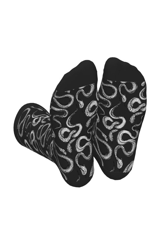 Snake Print Crew Socks for Men and Women, Men's Soft Moisture-wicking Sock