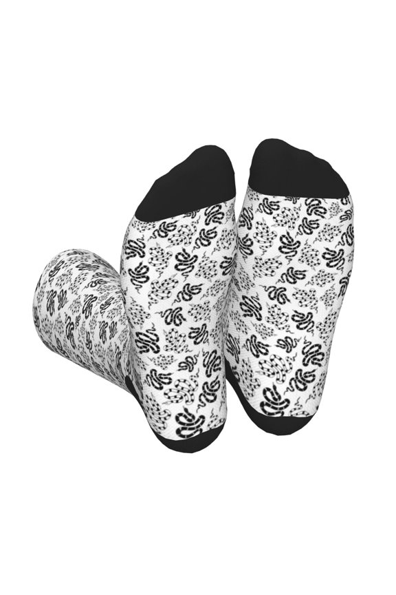 Snake Print Crew Socks for Men and Women, Men's Soft Moisture-wicking Sock
