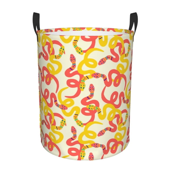 Xecao Snake Print Laundry Hamper Basket,designed for Blanket Storage and Nursery Clothes in the Bedroom