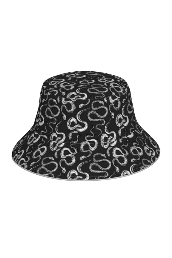 Snake Print Men and Women Night Reflective Hat Runner Cap Visor Bucket Hat Boonie Cap