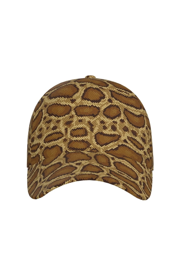 Snake Skin for Baseball Cap: Unisex, crafted from classic polyester twill fabric, featuring a soft unconstructed design