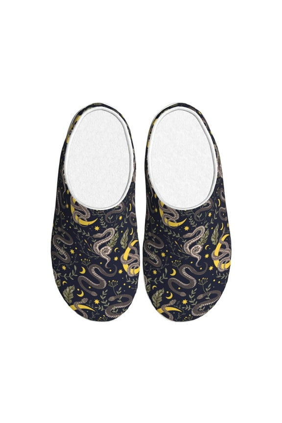 Snake Sleep Print Cotton Slippers Fuzzy Warm Cozy Slippers Non Slip House Slippers For Indoor Outdoor Cotton Slippers House Slippers-35/36