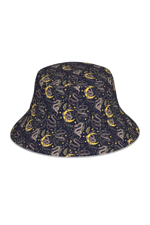 Snake Sleep Print Men and Women Night Reflective Hat Runner Cap Visor Bucket Hat Boonie Cap