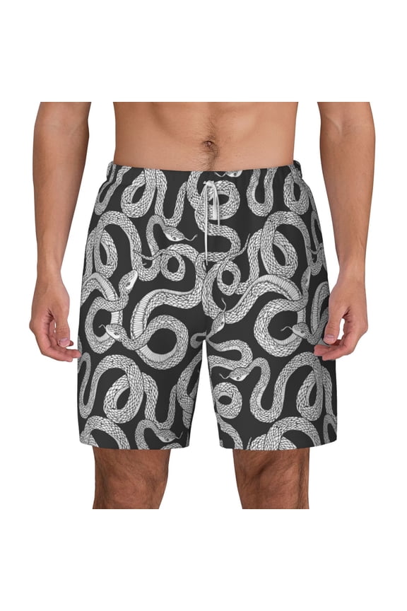 Snake for Men's Swimming Trunks Swim Trunks Quick Dry Swim Shorts with Mesh Lining Funny Swimwear Bathing Suits