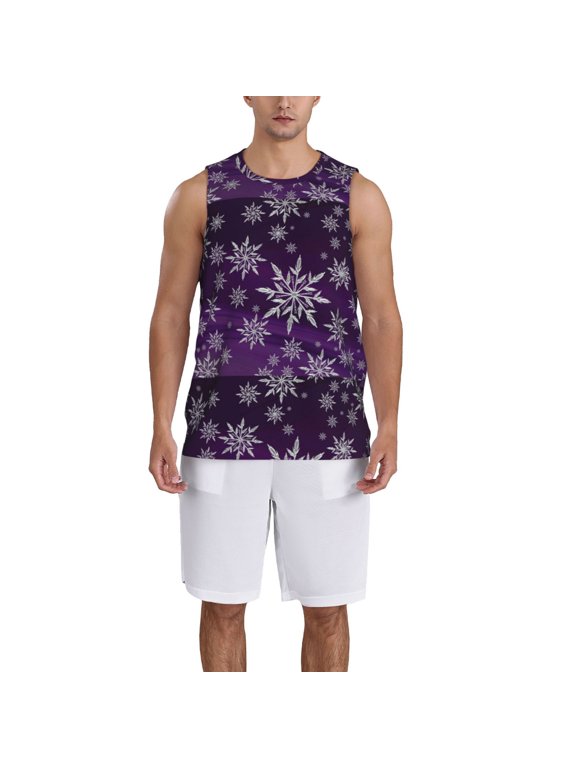 Snowflake Gradient Purple print basketball shirt for both men and women, a unisex basketball jersey perfect for theme parties-3X-Large