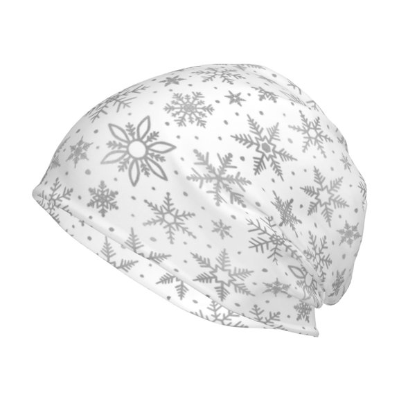 Xecao Snowflake Minimalist Print Knit Hat,Winter Beanie for Men Women, Beanie Soft Warm Ski Stocking Cuffed Cap