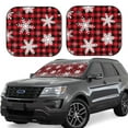 thumbnail image 1 of Xecao Snowflakes On A Buffalo Plaid Christmas for Foldable Car Sun Shades (2-Pack) offer sun protection with an easy-fold design for convenient windshield shading., 1 of 7