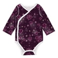thumbnail image 1 of Xecao Snowflakes and Hearts Print Baby unisex-baby Cotton Long-sleeve Bodysuits-12 Months, 1 of 6