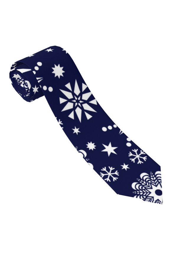 Snowflakes2 Print Tie For Men Necktie Woven Jacquard Neck Ties,Classic Men's Tie