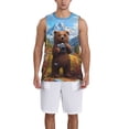 thumbnail image 1 of Xecao Snowy Mountain Photography Bear print basketball shirt for both men and women, a unisex basketball jersey perfect for theme parties-Small, 1 of 6