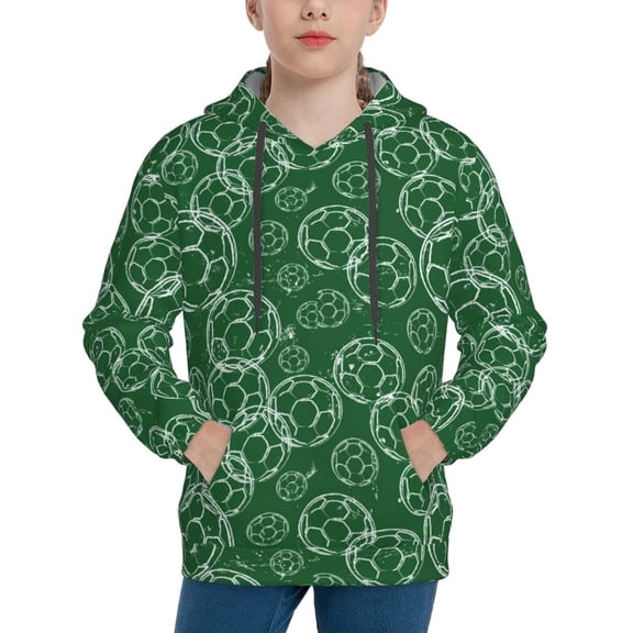 Xecao Soccer Print Youth Hoodie Sweatshirt,Boys Hoodies,Essentials Hoodie-Small