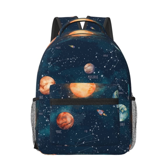 Xecao Solar System And Planets Print Casual Backpack: A Computer Backpack Ideal for Men and Women, Perfect for College, School, or Daily Travels-One Size