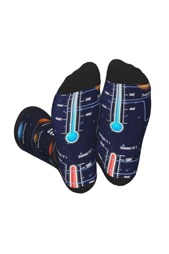 Solar System Print Crew Socks for Men and Women, Men's Soft Moisture-wicking Sock