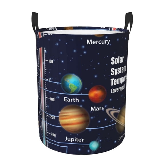 Xecao Solar System Print Laundry Hamper Basket,designed for Blanket Storage and Nursery Clothes in the Bedroom