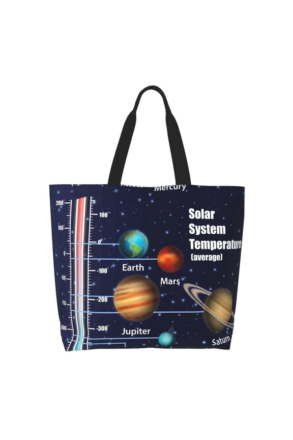 Solar System for Tote Bag for Women, Tote Shoulder Bag with a littlw pocket and Handbag for Travel, Work