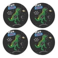 thumbnail image 1 of Xecao Space Dino Cartoon Black for MDF Cork Coaster 4 Pcs,Drink Coasters,Suit for House Warming Gifts New Home ,Coffee Table Decor-Round Shape, 1 of 7