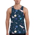 thumbnail image 1 of Xecao Space Dinosaur Men's Tank Top Workout Quick Dry Sleeveless Gym Jogging Muscle Shirts Summer Swim Beach Tops, 1 of 9