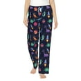 thumbnail image 1 of Xecao Space Dinosaur Women's Straight Lounge Pajama Pants: The Epitome of Relaxed Sleepwear, 1 of 9