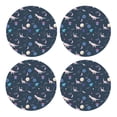 thumbnail image 1 of Xecao Space Dinosaur for MDF Cork Coaster 4 Pcs,Drink Coasters,Suit for House Warming Gifts New Home ,Coffee Table Decor-Round Shape, 1 of 7