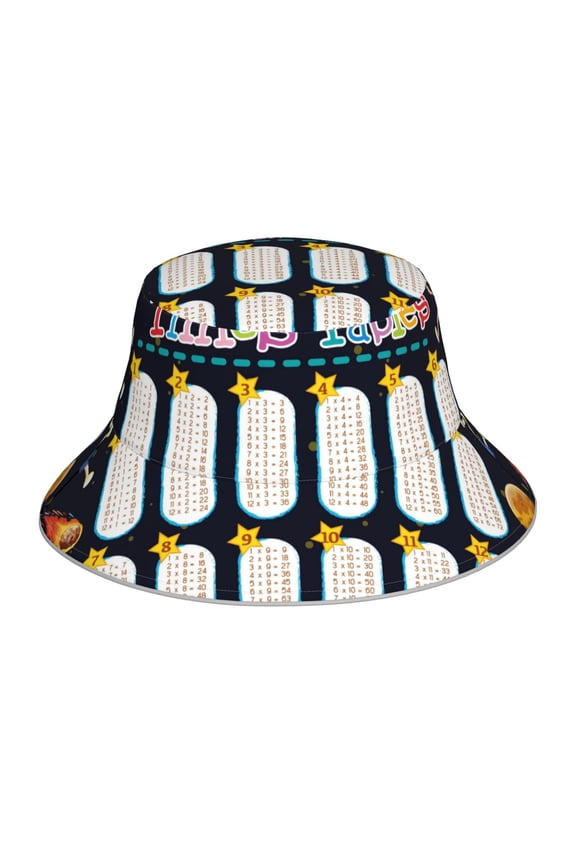 Space Math Times Tables Print Men and Women Night Reflective Hat Runner Cap Visor Bucket Hat Boonie Cap