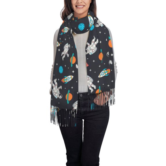 Xecao Space Pattern Womens Winter Scarf Fall Scarf Oversized Large Scarf for Women Warm Shawl Wrap