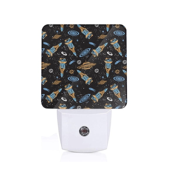 Xecao Space Rocket for Night Light - a Wall-mounted LED Fixture with A Dusk-to-dawn Sensor, Ideal for Bedrooms, Bathrooms, Hallways, and Kitchens-US