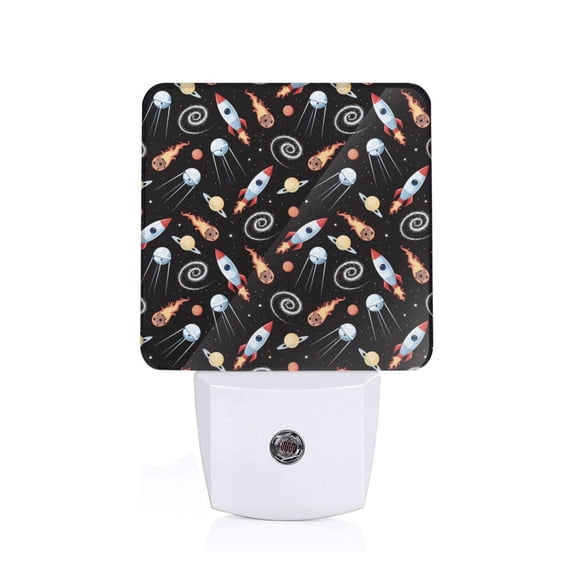 Xecao Space Rocket for Night Light - a Wall-mounted LED Fixture with A Dusk-to-dawn Sensor, Ideal for Bedrooms, Bathrooms, Hallways, and Kitchens-US