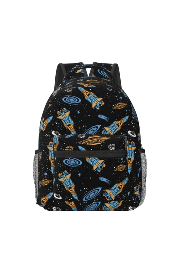 Space Rockets Travel Backpack: A spacious, stylish computer backpack ideal for men and women, perfect for college, school, or daily travels