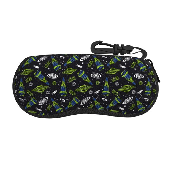 Xecao Space Rockets for Eyeglass Case Soft Shell, Portable Sunglass Case, Fashionable Eyeglass Case with Zipper, Lightweight