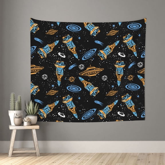 Xecao Space Rockets patten Tapestry 60x51 Inches Wall Hanging Poster Tapestry for Living Room Bedroom Home Decor