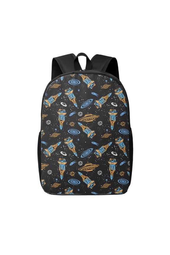 Space Rockets print Travel Backpack, Large Computer Backpack for Men Women, College School Rucksack Book Bag
