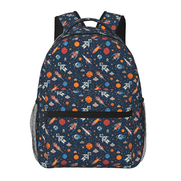 Xecao Spaceships And Stars In Outer Space Backpack, a stylish and functional choice for both men and women, is the perfect basic bookbag for college, work, or travel