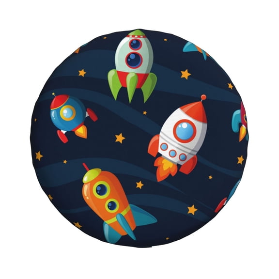 Xecao Spaceships and Stars for Tire Covers: Waterproof, dust-proof, and universally fitting for trailers, SUVs
