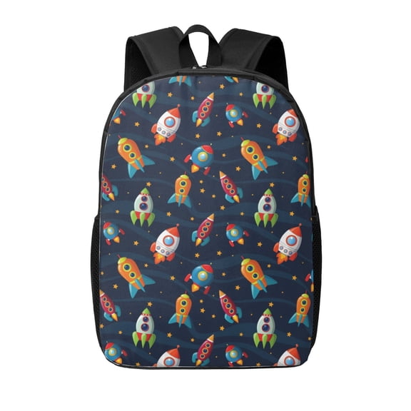 Xecao Spaceships and Stars print Travel Backpack, Large Computer Backpack for Men Women, College School Rucksack Book Bag