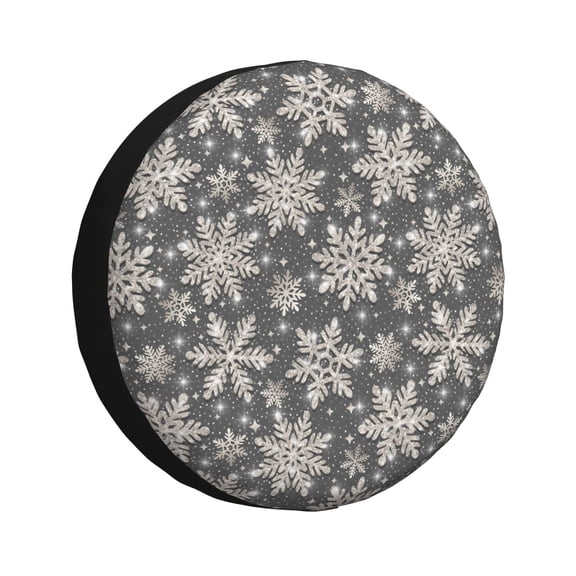 Xecao Sparkling Snowflakes for Tire Covers,Wheel Tire Cover Waterproof, Dust-Proof, And Universally Fitting for Cars,Trailers, SUVs-17 inch