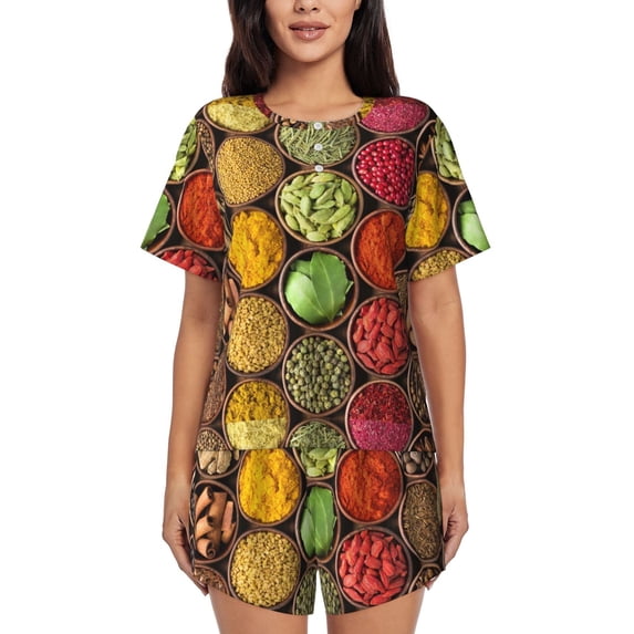 Xecao Spices And Herbs print Swimsuit for women, Summer-ready, sporty style.Quick-dry fabric. Many sizes & colors.