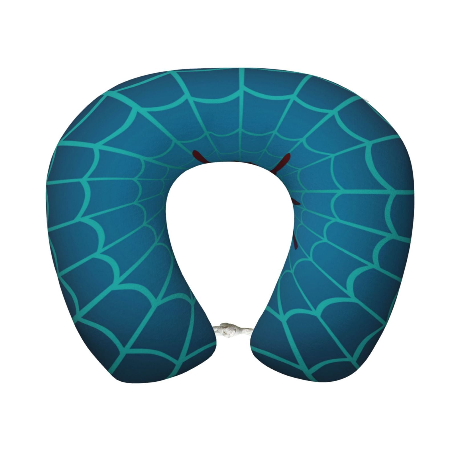 Xecao Spider And Cobweb Print Memory Foam Cervical Neck Pillow Versatile U-Shaped Pillows for Home,Office,Camping,Travelling,Soft Washable Cover